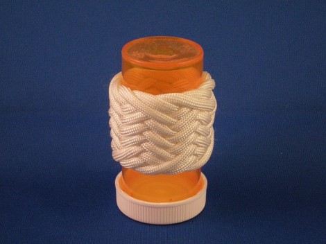 Medicine Bottle #44; a straight edged Herringbone knot.